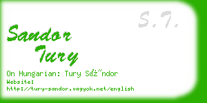 sandor tury business card